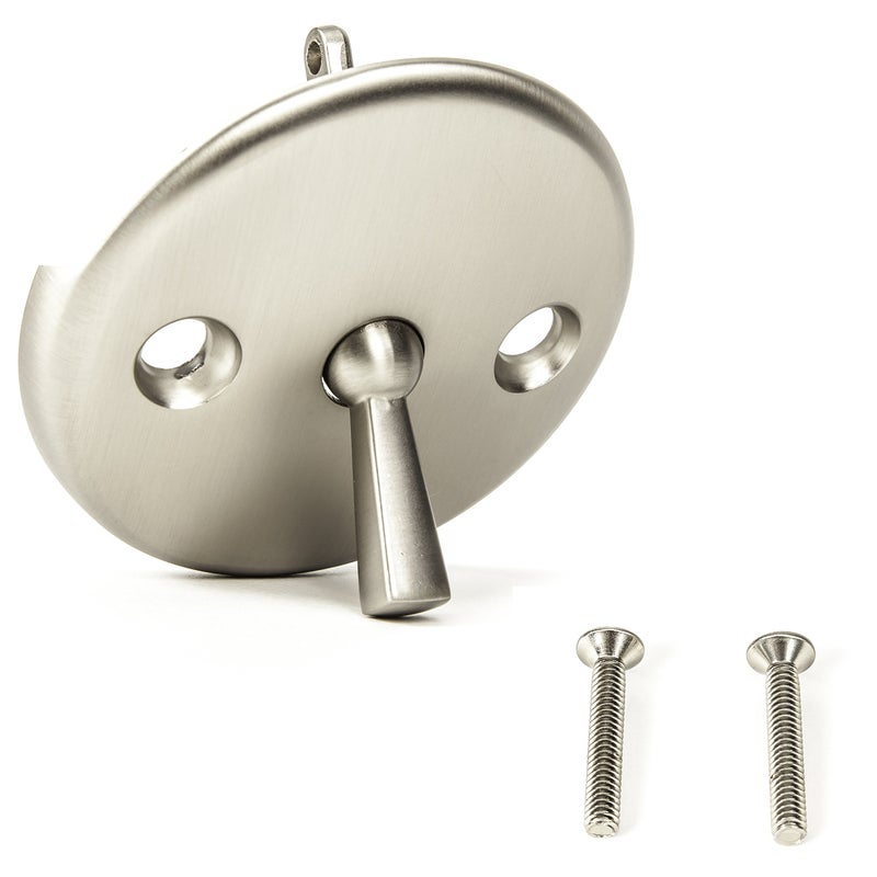 PF WaterWorks PF0960-BNBath Tub/Bathtub Drain Trip Lever Overflow Face Plate with Matching Screw for Waste and OverflowBrushed Nickel